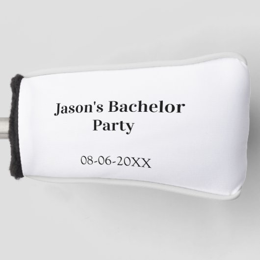 Junggesellenabschied Name Datum einfach minimal Tr Golf Headcover (Vorderseite)