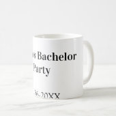 Junggesellenabschied Name Datum einfach minimal Tr Kaffeetasse (VorderseiteRechts)