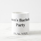 Junggesellenabschied Name Datum einfach minimal Tr Kaffeetasse (Mittel)