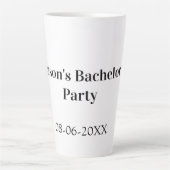Junggesellenabschied Name Datum einfach minimal Tr Milchtasse (Vorderseite)