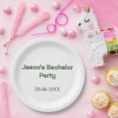 Junggesellenabschied Name Datum einfach minimal Tr Pappteller (Party)