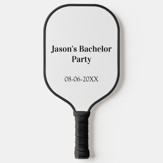 Junggesellenabschied Name Datum einfach minimal Tr Pickleball Schläger (Vorderseite)