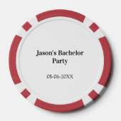 Junggesellenabschied Name Datum einfach minimal Tr Pokerchips (Rückseite)