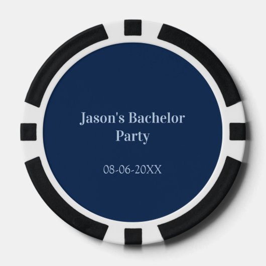 Junggesellenabschied Name Datum einfach minimal Tr Pokerchips (Vorderseite)