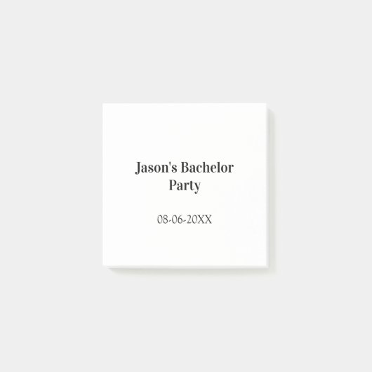 Junggesellenabschied Name Datum einfach minimal Tr Post-it Klebezettel (Vorderseite)