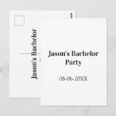 Junggesellenabschied Name Datum einfach minimal Tr Postkarte (Vorne/Hinten)