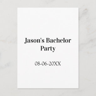 Junggesellenabschied Name Datum einfach minimal Tr Postkarte