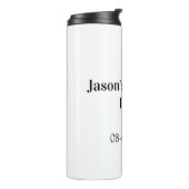 Junggesellenabschied Name Datum einfach minimal Tr Thermosbecher (Nach links gedreht)