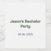 Junggesellenabschied Name Datum einfach minimal Tr Weinetikett (Einzelnes Label)