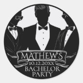 Junggesellenabschied Poker Chip Runder Aufkleber (Vorderseite)