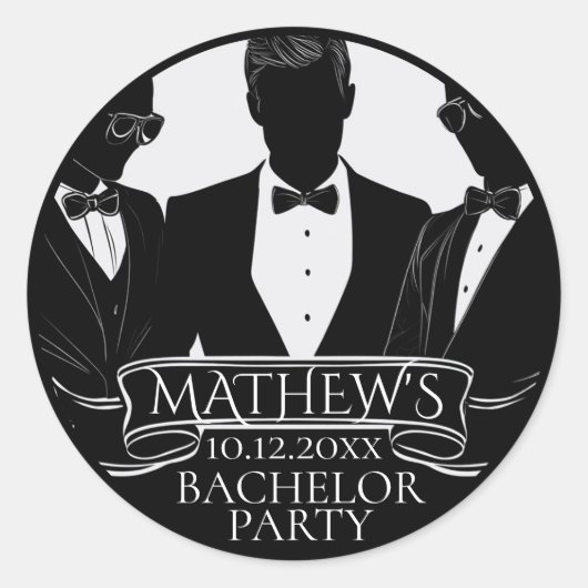 Junggesellenabschied Poker Chip Runder Aufkleber (Vorderseite)