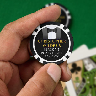 Junggesellenabschied Poker Chips mit schwarzer Fli