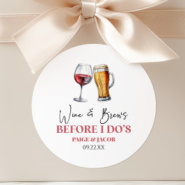 Junggesellenabschied-Probeessen von Wine and Brews Runder Aufkleber