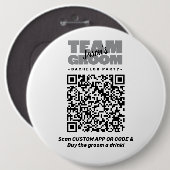 Junggesellenabschied QR Code Getränk kaufen Team B Button (Vorne & Hinten)