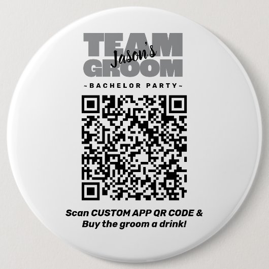 Junggesellenabschied QR Code Getränk kaufen Team B Button (Vorderseite)