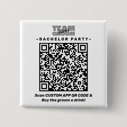 Junggesellenabschied QR Code Kauf Dir Ein Bier Tea Button (Vorderseite)