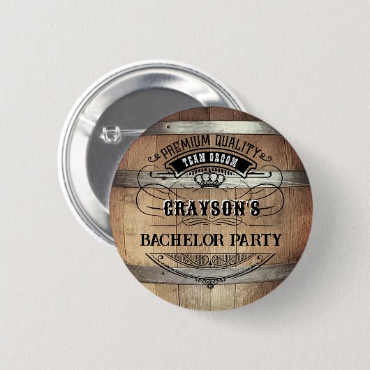 Junggesellenabschied Rustikal Button (Vorne & Hinten)