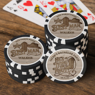 Junggesellenabschied Rustikaler Cowboy Trauzeuge P Pokerchips