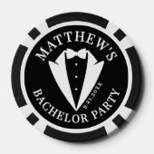 Junggesellenabschied Schwarz-Weiß-Smoking Pokerchips (Rückseite)