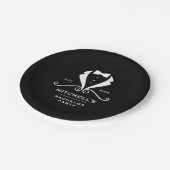 Junggesellenabschied Smoking Anzug Fliege Schwarz Pappteller (Schrägansicht)