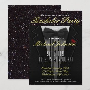 Junggesellenabschied   Smoking-Einladung Einladung