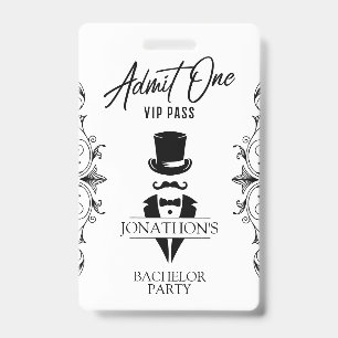 Junggesellenabschied Vintage Smoking VIP Ausweis