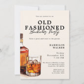 Junggesellenabschied Whiskey-Thema Old Fashioned E Einladung (Vorderseite)