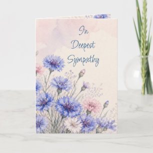 Junggesellenknöpfe Kornblume Florale Beileidsbekun Karte