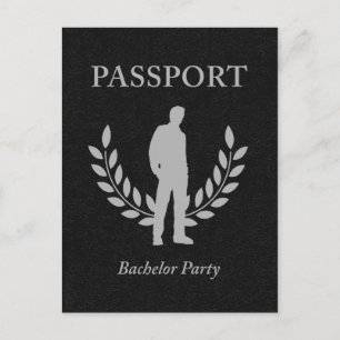 Junggesellenparty-Reisepass Einladungspostkarte