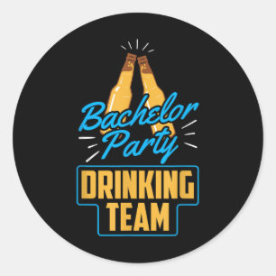 Junggesellenparty Trinkteam Bräutigam Braut  Runder Aufkleber