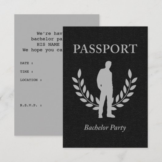 Junggesellenpass Einladung (Vorne/Hinten)