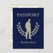 Junggesellenpass Einladungspostkarte (Vorne/Hinten)