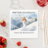 Junggesellinnen-Abschied auf Skiern - Die Braut an Serviette (Beispiel)