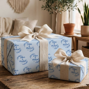 Junggesellinnen-Abschied Benutzerdefinierte blau Geschenkpapier