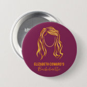 Junggesellinnen-Abschied Braut Outline Party Button (Vorne & Hinten)