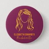 Junggesellinnen-Abschied Braut Outline Party Button (Vorderseite)