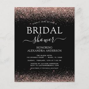 Junggesellinnen-Abschied Budget Glitter Rose Gold Flyer