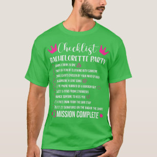 Junggesellinnen-Abschied-Checkliste Spiele Braut  T-Shirt