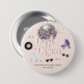 Junggesellinnen-Abschied Disco Retro Roller Skatin Button (Vorne & Hinten)