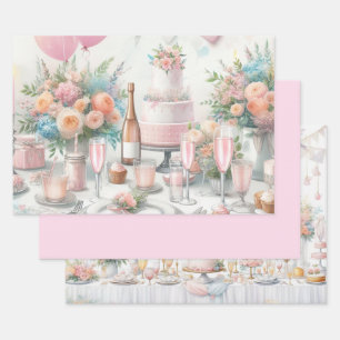 Junggesellinnen-Abschied Geschenkpapier Flachblatt Set