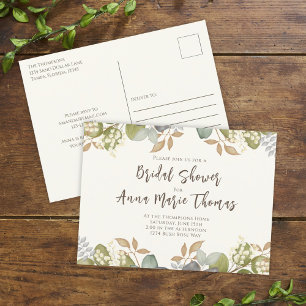 Junggesellinnen-Abschied Herbstblätter Hochzeitskl Postkarte