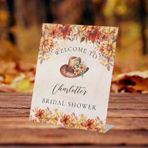 Junggesellinnen-Abschied im Herbst orange Blumen C Sockelschild