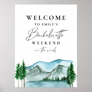 Junggesellinnen-Abschied in den Wäldern Willkommen Poster