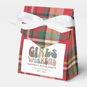Junggesellinnen-Abschied Mädchen Wochenende Karier Geschenkschachtel