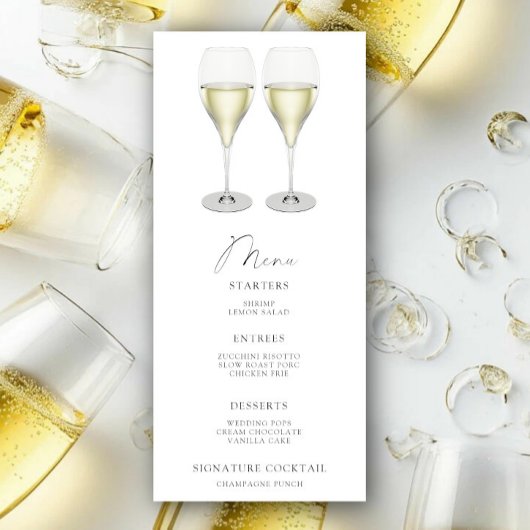 Junggesellinnen-Abschied mit Champagner-Menü Menükarte