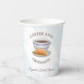 Junggesellinnen-Abschied mit Kaffee und Croissants Pappbecher (Vorderseite)