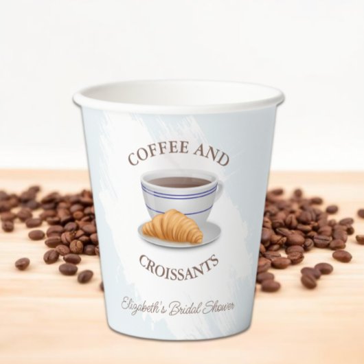 Junggesellinnen-Abschied mit Kaffee und Croissants Pappbecher