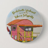 Junggesellinnen-Abschied mit rosa Rettungsschwimme Button (Vorderseite)