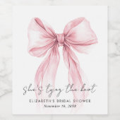 Junggesellinnen-Abschied mit rosa Schleife Weinetikett (Einzelnes Label)