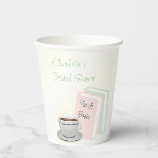 Junggesellinnen-Abschied mit Tee & Büchern Pappbecher (Vorderseite)